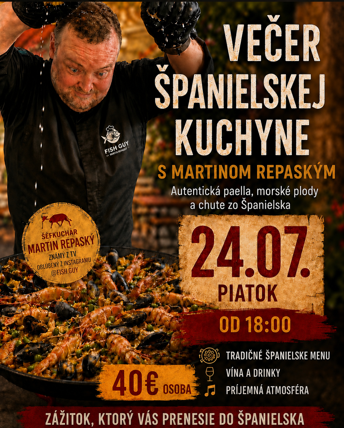 Večer Španielskej Kuchyne v Leviciach | Hotel Lev